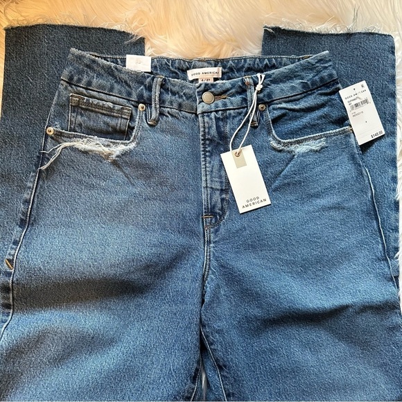 Good American Good Vintage With Frayed Hem Indigo Size 4 - Picture 10 of 14